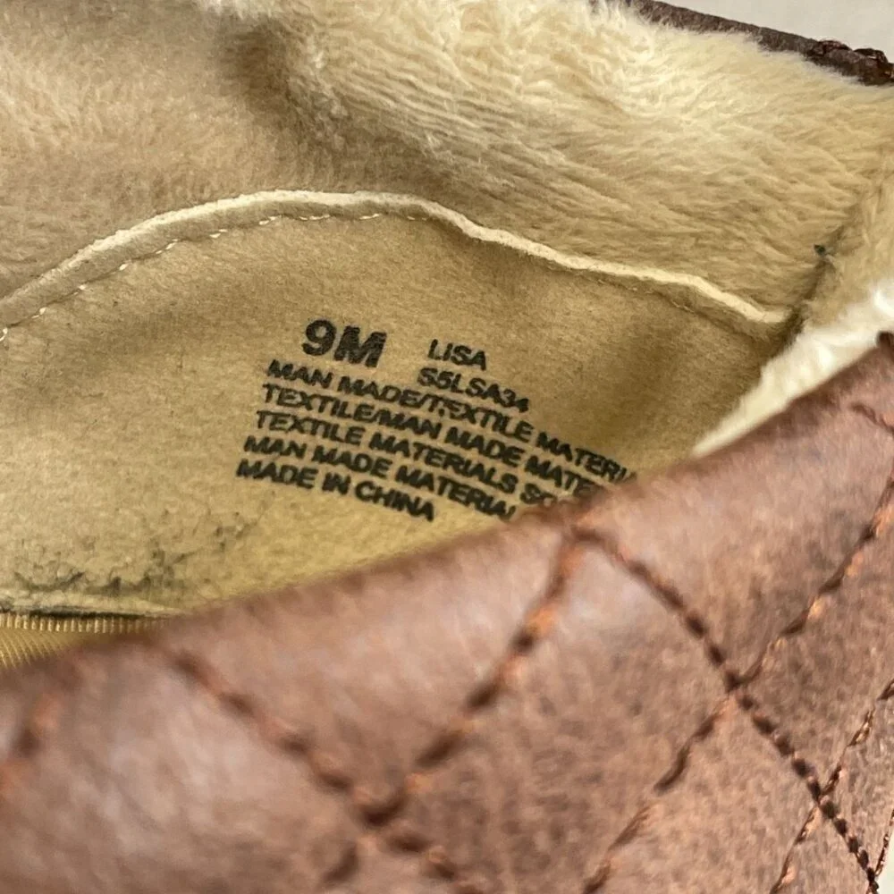 J Sport Women's Size 9M Lisa Slip-On Shoes Brown Faux Fur & Memory Foam